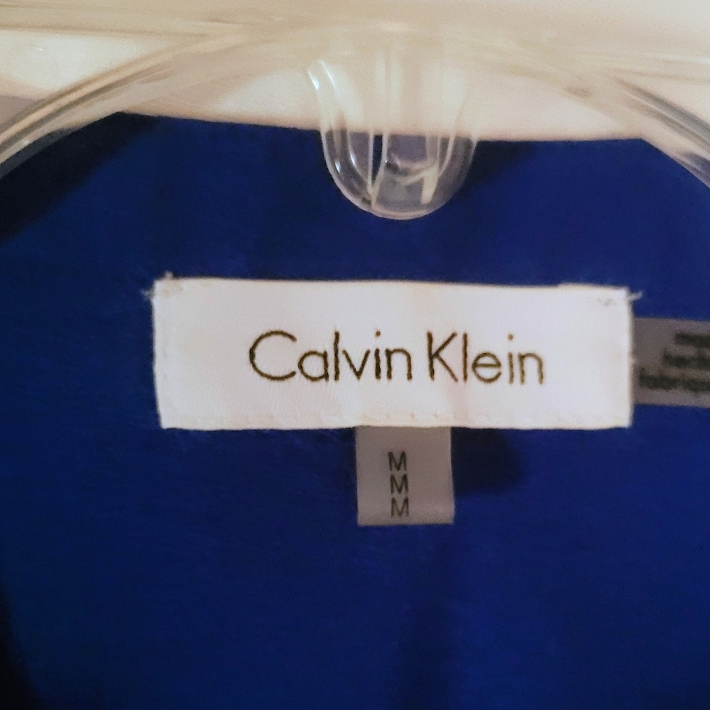 Calvin Klein.. Royal Blue Blouse with Zippered Pockets (78B) - Picture 2 of 8